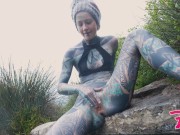 tattooed ANUSKATZZ gets ASS FUCKED in public / outdoors, gape, ANAL - Punk - Goth 5/16