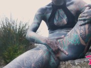 tattooed ANUSKATZZ gets ASS FUCKED in public / outdoors, gape, ANAL - Punk - Goth 7/16