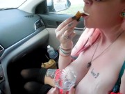 Public Blowjob , uses cum as dipping sauce! Yum 15/16