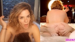 Multiple intense female orgasm as she fucks a guy in the hot tub