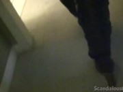 Horny slut sucking on hard dick on stairwell 15/16