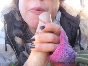 Parking Lot Blowjob Ends in a Cum Bubble Mouthpie 10/16