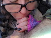 Parking Lot Blowjob Ends in a Cum Bubble Mouthpie 11/16