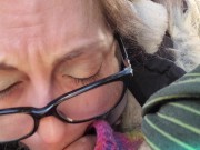 Parking Lot Blowjob Ends in a Cum Bubble Mouthpie 13/16