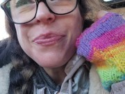 Parking Lot Blowjob Ends in a Cum Bubble Mouthpie 16/16