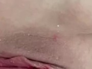 Inked Ginger strip and playing with rainbow dildo in the bathroom  14/16