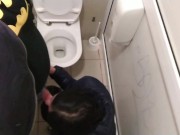 Cum shot in public toilet