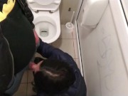 Cum shot in public toilet 5/16