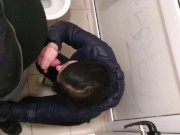 Cum shot in public toilet 8/16