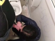 Cum shot in public toilet 9/16