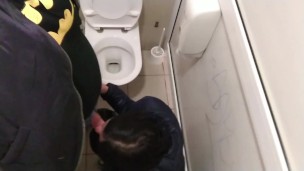 Cum shot in public toilet