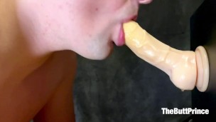 Watch This Straight Bottom Boy Sucking His Dildo At Home