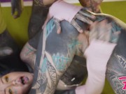 hard DOUBLE ANAL from crazy TATTOO PUNK - ATM, Gape, Facial, Prolapse, Swalow, DAP - goth alt girl 1/16