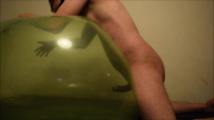 Fucking green 36 Balloon and cum in it