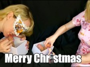 Hot milf opens the gift and wishes the pornhub community a Merry Christmas