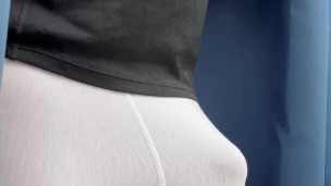 My SnapChat Video' 20 ** First Floor Window, showing People in the Street my Big Bulge **