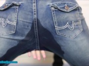 Soaking her jeans in piss 13/16
