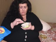 Feedee chips and dip stuffing for pregnant looking  ssbbw TEASER 8/16