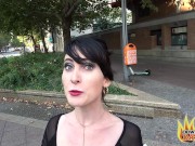 PublicSexDate - Petite Goth Slut Lou Nesbit Sucks Stranger's Cock in Public 3/16