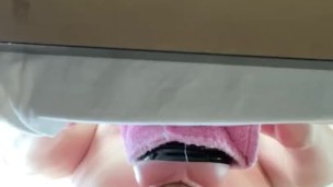 Daddy busts a HUGE load in his Fleshlight while watching porn