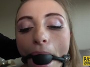 Bdsm babe throats dick and rides 2/16