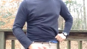 Beating off in the forest, verbal, in my jeans.