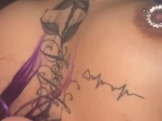 Horny Latina Shows New Nipple Rings and Smokes Cigar  1/16