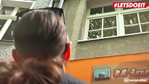 HORNYHOSTEL - Brunette Tourist Bad Lady Takes A Long Cock In Her Pussy Full Scene