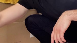 Bro's big ass gets him stuck under the bed