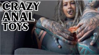 Anal Gape Toys - TATTOO teen in high heel ANAL stretching with big toys - ATM, big dildos,  GAPE, prolapse play (goth, punk, alt porn) - RedTube