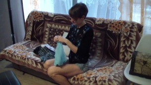 Erotic porn casting of young shy student from Moldovia