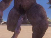 Twink Guy Fucks with two Huge Furry (POV)