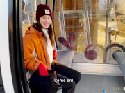 POV. Naughty stranger seduced me with public blowjob in mountain cableway and begged to cum in mouth 1/16