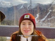 POV. Naughty stranger seduced me with public blowjob in mountain cableway and begged to cum in mouth 15/16