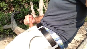 Wanking by the water - jerking off next to a river, verbal
