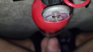 silly moaning teen thinks fire extinguisher is a sextoy (4K)