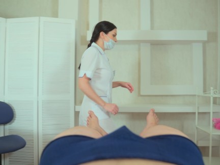 Horny nurse keeps fucking her clients