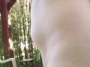 fingerfucking my tight cunt and squiring in yard- public masturbation pawg multiple orgasms 2/16