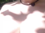 fingerfucking my tight cunt and squiring in yard- public masturbation pawg multiple orgasms 4/16