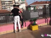 Brunette babe and gives us a PUBLIC show before their scene 11/16