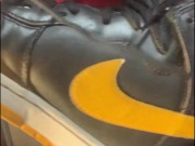 Big cumshot all on my leg and shoe with my leg up 🤓🤤 9 inch bbc latino dick cock stiff dick cum 15/16