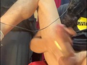 Big cumshot all on my leg and shoe with my leg up 🤓🤤 9 inch bbc latino dick cock stiff dick cum 8/16