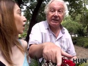 HUNT4K. Old man takes cash and watches how stranger fucks his sexy GF 5/16