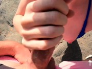 PUBLIC BEACH FUCK - Big ass horny girl needs passionate outdoor sex NOW cum on tits - Honey Tequila 15/16
