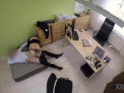 LOAN4K. Curvy chick got off while asking for a loan for her business 10/16