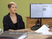 LOAN4K. Curvy chick got off while asking for a loan for her business 4/16