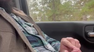 Jerking off at work in the woods