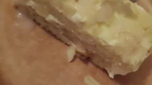 lonley pre-christmas party and made special cream cake