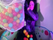 Dominatrix Mara ASMR Leather Pants, Jacket, Gloves + Boots in a Ball Pit [BDSM / Kink] 7/16
