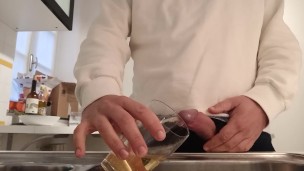 pissing in a glass